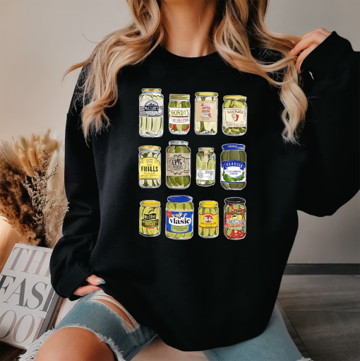 Vintage Canned Pickles Sweatshirt, Canning Season Sweatshirt, Pickle Lovers Sweater, Pickle Jar Crewneck, Funny Pickle Hoodie