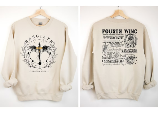 Fourth Wing Sweatshirt, Dragon Rider Sweatshirt, Basgiath War College Shirt, The Empyrean Series,Violet Sorrengail Fantasy Book