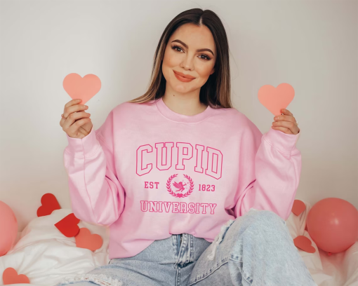 Cupid University Sweatshirt, Cute Valentine’s Day Shirt, Funny College Sweatshirt, Love Crewneck Sweatshirt, Cupid Sweater