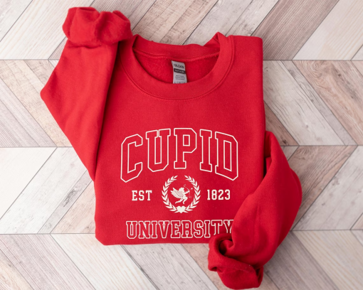 Cupid University Sweatshirt, Cute Valentine’s Day Shirt, Funny College Sweatshirt, Love Crewneck Sweatshirt, Cupid Sweater