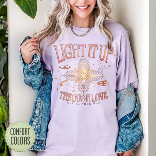 Light It Up Bryce Quinlan Comfort Colors Shirt, Lunathion Crescent City Shirts, Through Love All Is Possible, BookTok Merch, Bookish Gifts