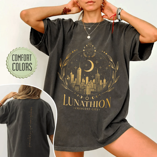 Lunathion Crescent City Comfort Colors Shirt, Bryce Tattoo, Bryce Quinlan Merch, Crescent City Sjm Merch, House Of Earth And Blood