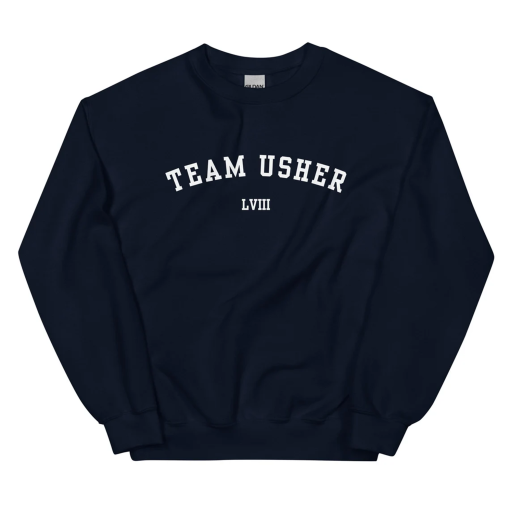 Team Usher Sweatshirt, Halftime Show Sweater, Usher Crewneck. Super Bowl Sweater, Super Bowl Funny Sweatshirt, Football wife