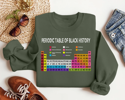 Periodic Table of Black History Sweatshirt ,Black History Month Shirt,Black History Shirt,Periodic Table of Black History Shirt,Black Pride