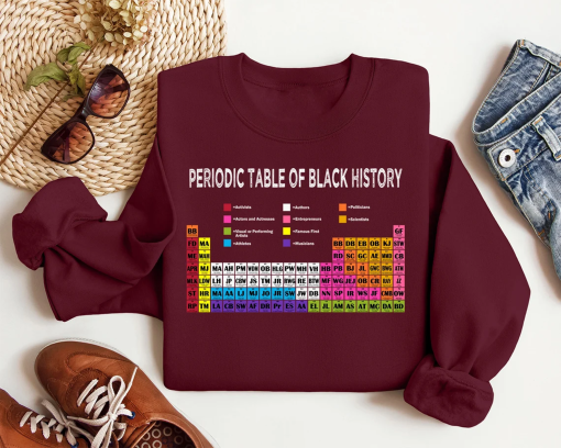 Periodic Table of Black History Sweatshirt ,Black History Month Shirt,Black History Shirt,Periodic Table of Black History Shirt,Black Pride