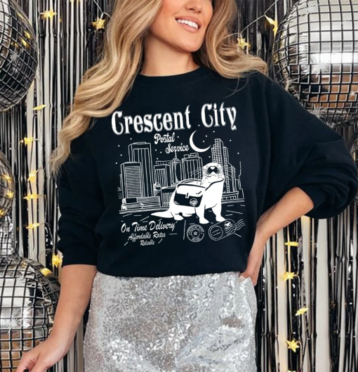 Crescent City Postal Service Sweatshirt, House of Earth and Blood shirt, Crescent City Otter Sweatshirt, SJM sweatshirt, Gift for her, him.