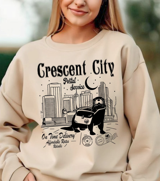 Crescent City Postal Service Sweatshirt, House of Earth and Blood shirt, Crescent City Otter Sweatshirt, SJM sweatshirt, Gift for her, him.