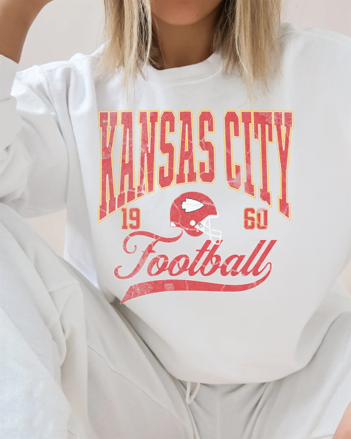 Vintage Style Kansas City Football Comfort Colors Crewneck Sweatshirt,Kansas City Football Sweatshirt, Kansas City Playoff Shirt