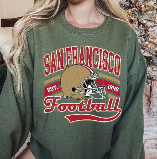 San Francisco Sweatshirt, San Francisco Football Sweater, Vintage Style San Francisco Football Hoodie, Football Crewneck Sweatshirt