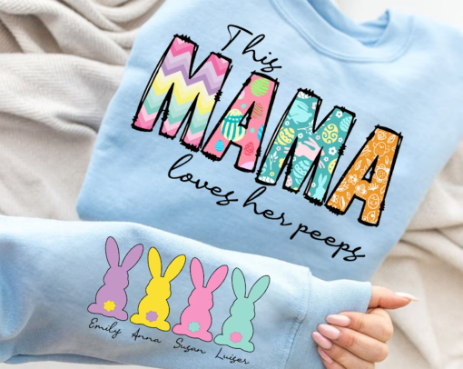 This MAMA Loves Her Peeps PNG, Mama Easter Shirt Design, Easter Day PNG File, Mama EasterDigital Download, Retro Easter Png Shirt