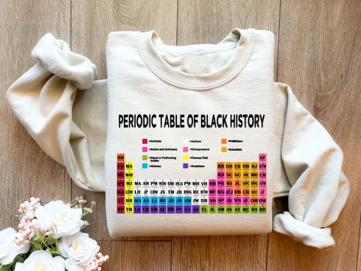 Periodic Table of Black History Sweatshirt, Black History Month Shirt, Periodic Table of Black History Shirt,Black Pride Shirt,Black History