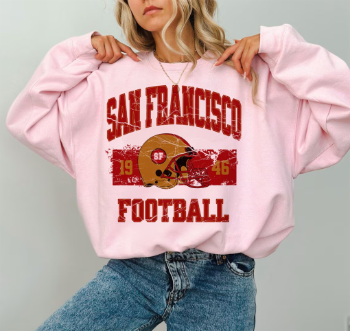 San Francisco Football Sweatshirt/ SF Football Crewneck Retro Nine Shirt Gift for 49 Football/ San Francisco Football Shirt/ SF 49 Sweathirt