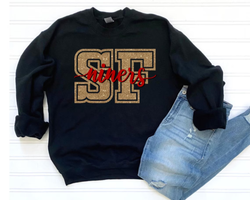 San Francisco Football Sweatshirt/ SF Football Crewneck Retro Nine Shirt Gift for 49 Football/ San Francisco Football Shirt/ SF 49 Sweathirt