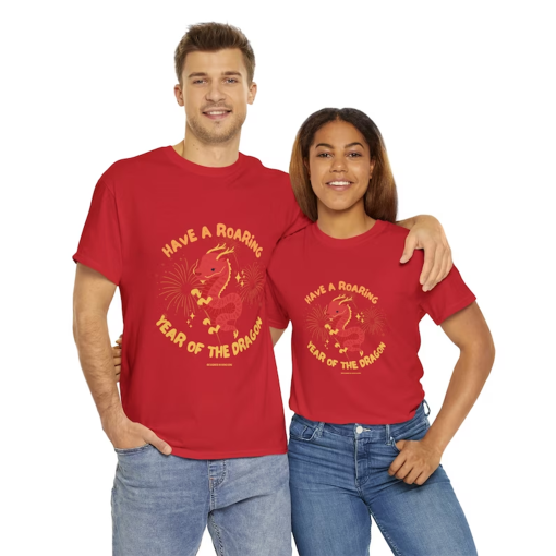 Year of the Dragon, Chinese New Year, Lunar New Year, CNY Tshirt, Dragon apparel, Zodiac Tee, Festive Shirt, Chinese Zodiac, Red and gold, Lunar calendar, Holiday wear, Dragon celebration, Asian inspired