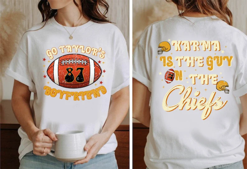 Go Taylor’s Boyfriend Shirt, Chiefs Era tshirt, Football Fan Gift Shirt, Chiefs Karma, Travis Kelce Football Tee Gift, Game Day Sweater