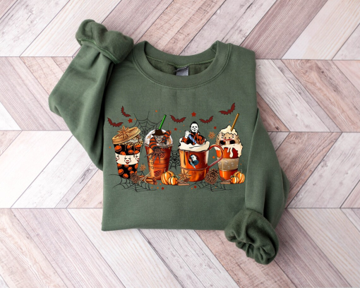 Skeleton Coffee Cups Sweatshirt, Coffee Cups Sweatshirt, Skull Coffee Cup Sweatshirt, Skeleton Halloween Sweatshirt, Coffee Lover Sweatshirt