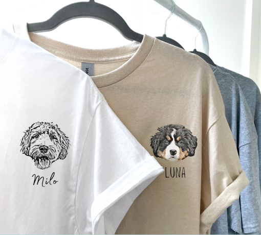 T-shirt, hand in paw, shirt for dog mom & dog dad, customizable Christmas gift