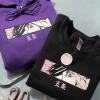 Wildflower Embroidered Sweatshirt | Pinky Flower Embroidered Hoodie | Lavender T-shirt | Cute Embroidered Flower Crew Neck Sweatshirt