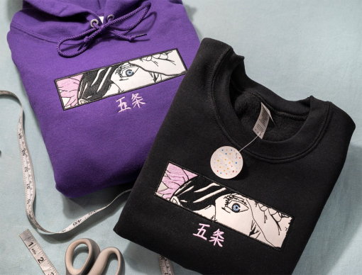 Gojo Satoru Sweater, Gojo Shirt, Satoru Sweatshirt, Minimalist Sweater, Aesthetic Pullover, Gothic Occult, Gojo Crewneck, Anime Clothing, Embroidered  Streetwear, jjk, Subtle Anime Merch, Limitless