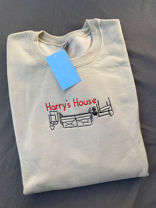 Ha.rry Styles Embroidered Sweatshirt, Harry’s House Embroidered Crewneck Sweatshirt, Harry’s House Embroidery