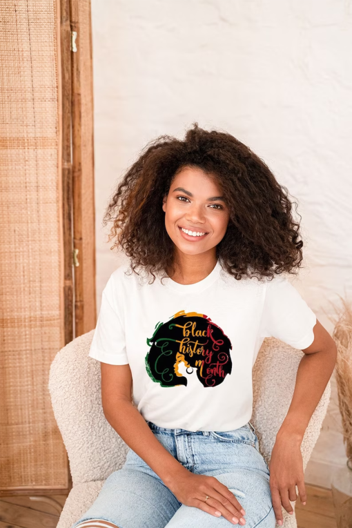 Black Woman Shirt, Black History Month T-Shirt, Afro Woman Graphic Tees, Black Girls Gift, African American TShirt, Juneteenth Shirt