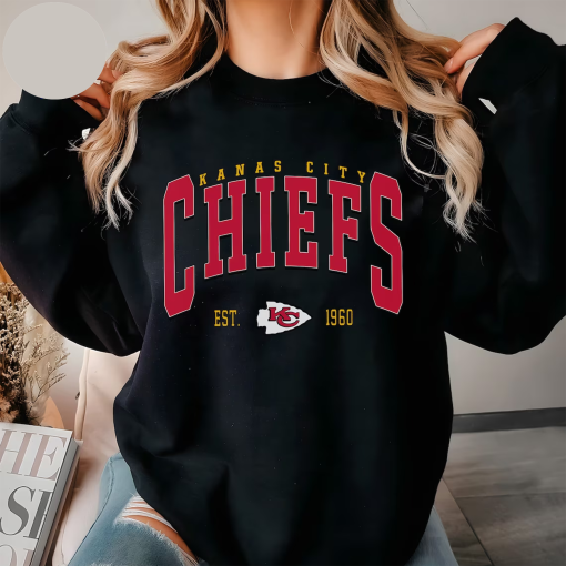 Kansas City Football Sweatshirt, Vintage Style Kansas City Football Crewneck, KC Football Sweatshirt, Kansas City T-shirt, Chi.efs Tee