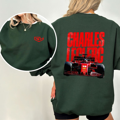 Charles Leclerc Formula One Sweatshirt, F1 Shirt, F1 Two Sides Shirt, Charles Leclerc Shirt, Charles Leclerc F1 Shirt, Charles Leclerc 16