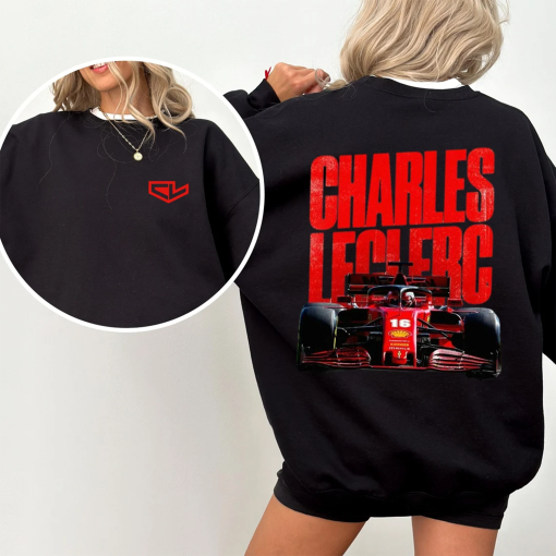 Charles Leclerc Formula One Sweatshirt, F1 Shirt, F1 Two Sides Shirt, Charles Leclerc Shirt, Charles Leclerc F1 Shirt, Charles Leclerc 16