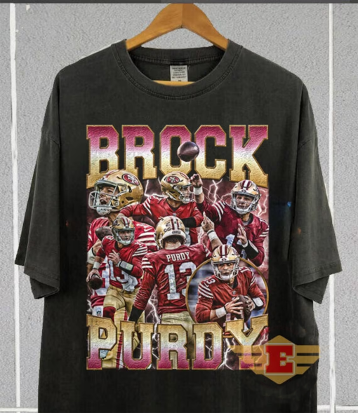 Brock Purdy 90s Vintage Bootleg Style Football TShirt – Brock Purdy Vintage Sport Tee Retro American Football Gifts Tshirt