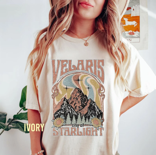 Velaris City Of Starlight Comfort Colors Shirt, ACOTAR Tee, Retro Velaris Shirt, Unisex House Of Wind Book Clothing,Night Court Sarah J Mass