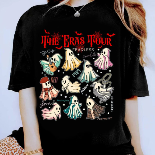 Halloween Taylor Swift The Eras Tour T-shirt, The Eras Tour Ghost Shirt, Swiftie Eras Tour Ghost Shirt, Eras Tour Merch, Halloween Gift Tee.