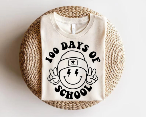 100 days of school SVG, Happy 100 days SVG, Retro Smiley Face Png, 100 days Teacher Shirt, Svg Files for Cricut