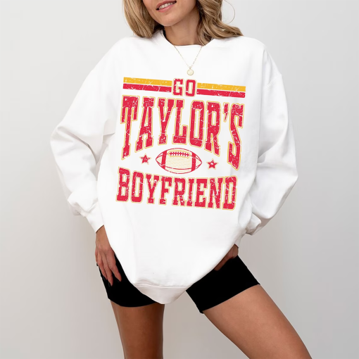 Go Taylor’s Boyfriend Sweatshirt Taylor and Travis Kelce Sweatshirt Kansas City Crewneck Kansas City Chief Shirt/ Chiefs KC Football Tee