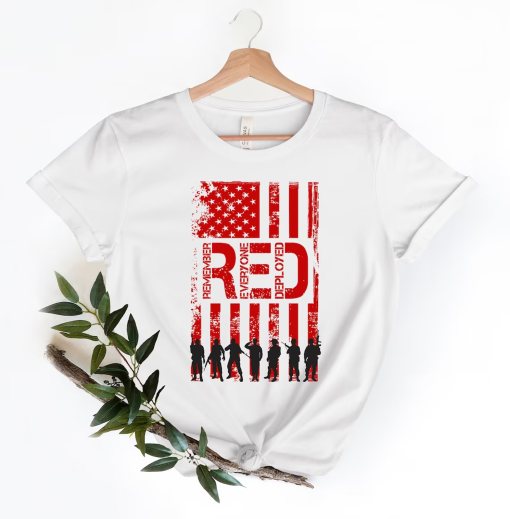 On Friday We Wear Red Shirt, We wear Red Remember Everyone Deployed, American Flag Us Veteran T-shirt, American Flag Military TShirt