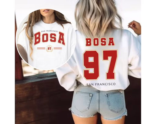 2 Side Nick Bosa Shirt, San Francisco Football Sweatshirt, Bosa 97 SF Football Sweatshirt