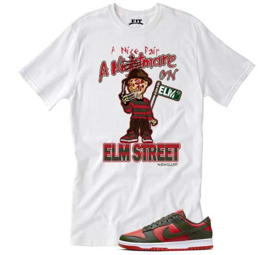 Fitz 4 kickz Shirt to match the Dunks Mystic Red Freddy Krueger