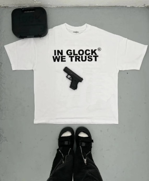 In Glock We Trust Tee Graphic Shirt Vintage Rap Merch Dennis Rodman Kobe Drake Unisex Graphic Tee