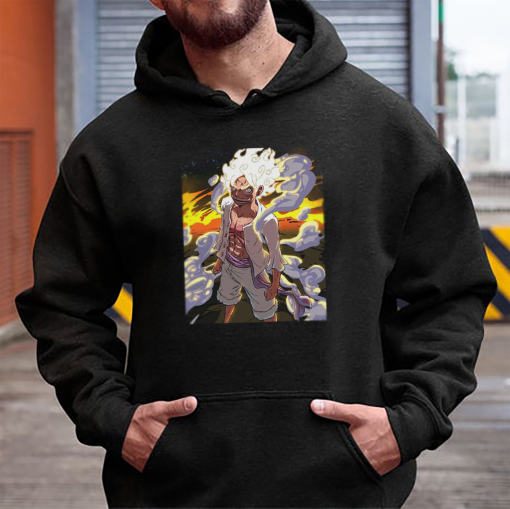 Luffy Gear 5, One Piece, Anime, Unisex, Sweater, sweatshirt, hoodie, black sweater, One Piece merch, streetwear, gift idea, manga, luffy