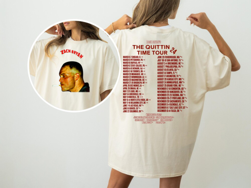 Zach Bryan The Quittin Time Tour 2024 Shirt,Country Music T-shirt,Zach Bryan Tee, Country Music T-shirt,The Quittin Time Tour Shirt