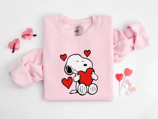 Hugging Heart Snoopy Shirt, Valentine’s Day Tee, Gift for Mom, Gift for Kids, Snoopy Shirt for Kids, Couples Tee, Valentine’s Day Gift