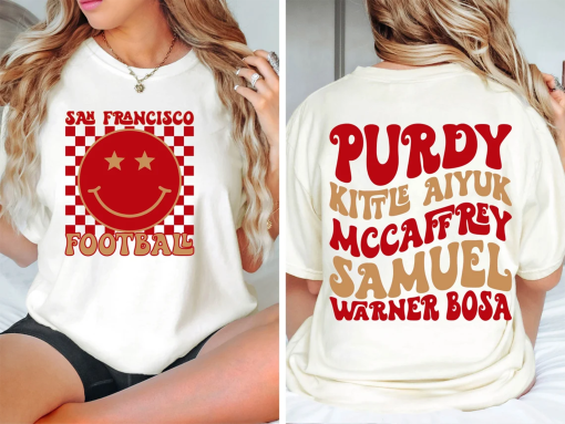 Brock purdy George kittle Christian mccaffrey 49ers svg, front and back svg, San Francisco football svg, 49ers football svg, 49ers png,