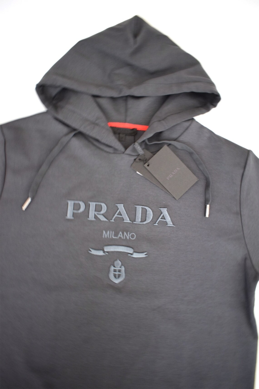 P.R.A.D.A embroidered Men hooded sweatshirt with drawstrings