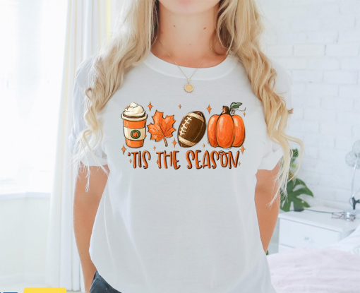 Tis The Season Shirt, Thanksgiving Pumpkin Shirt, Thanksgiving Gifts, Tis The Season Halloween Shirt, Fall Shirts for Women, Fall Gifts