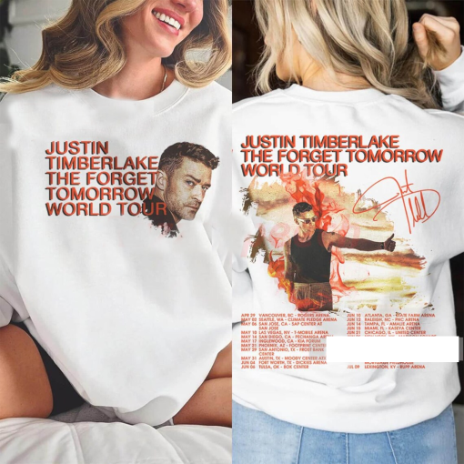 Justin Timberlake Forget Tomorrow World Tour 90s Shirt, Music 2 Sides Shirt Justin Timberlake 2024 Concert Gift For Fan