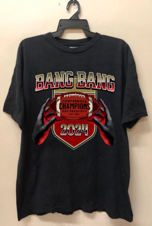 Bang Bang Football Comfort Colors Shirt, Vintage look Tshirt, NFC Championship Tee, San Francisco Super bowl Champions, Niner Gang Gift