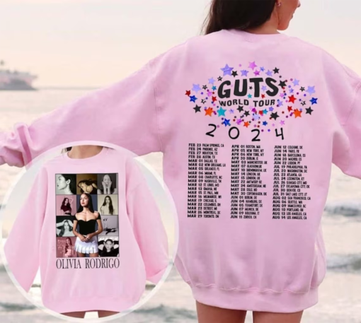 Olivia Guts Tour 2024 Shirt, Olivia Rodrigo Guts SweatShirt, Olivia Track List Aesthetic Merch, Olivia New Album Guts Hoodie