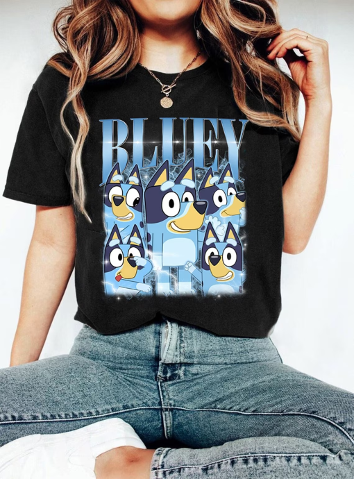 Vintage Bluey Shirt | Bluey Bootleg Shirt | Photo Bootleg Shirt | Change Your Design Here Shirt | Blue Dog Shirt | Heeler Family Shirt