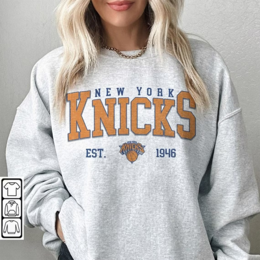 Retro New York Knicks Shirt, Crewneck New York Knicks Sweatshirt, Hoodie Retro For Women And Men Basketball