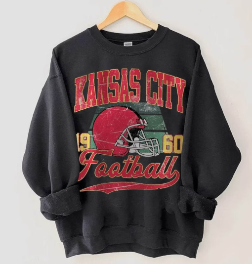 Vintage Style Kansas City Football Comfort Colors Crewneck Sweatshirt,90s Sports Bootleg Style T-Shirt,Football Shirt,game day crewneck