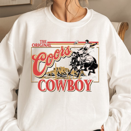 Coors Original Cowboy Heather Colors Sweatshirt, Heather Colors Western Hoodie, Rodeo Sweater, Original Coors Sweatshirt Gift